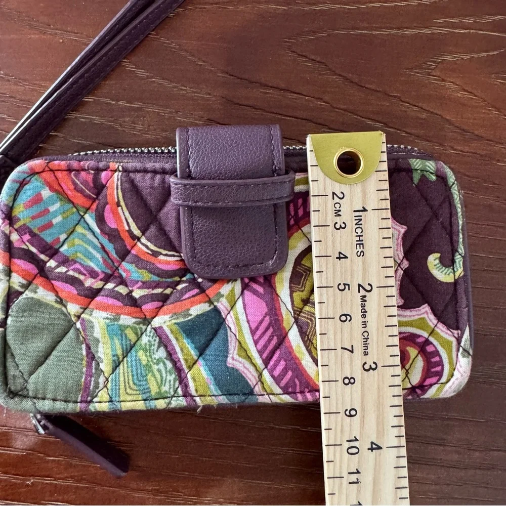Vera Bradley Quilted Multicolor Wallet Wristlet Plum Burgundy Pink Green - Picture 14 of 14